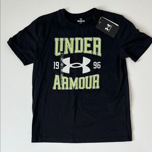 Under Armour Black Tee with Green and White Logo